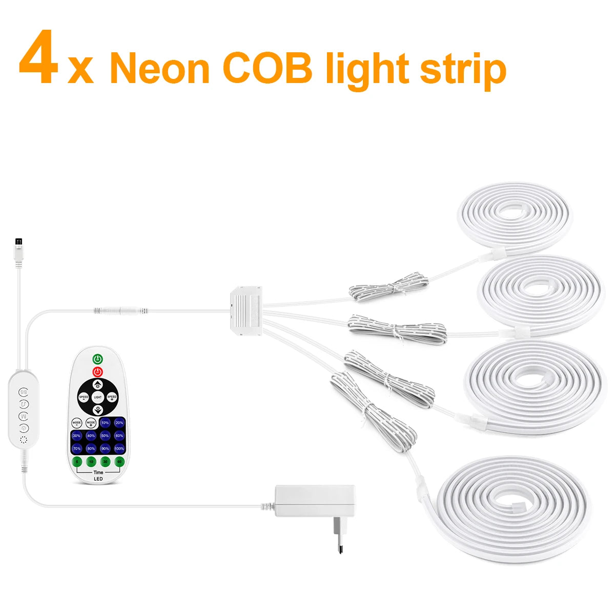 Bluetooth Dimmable COB LED Neon Strip Light – Waterproof Flexible Ambient Room Lighting