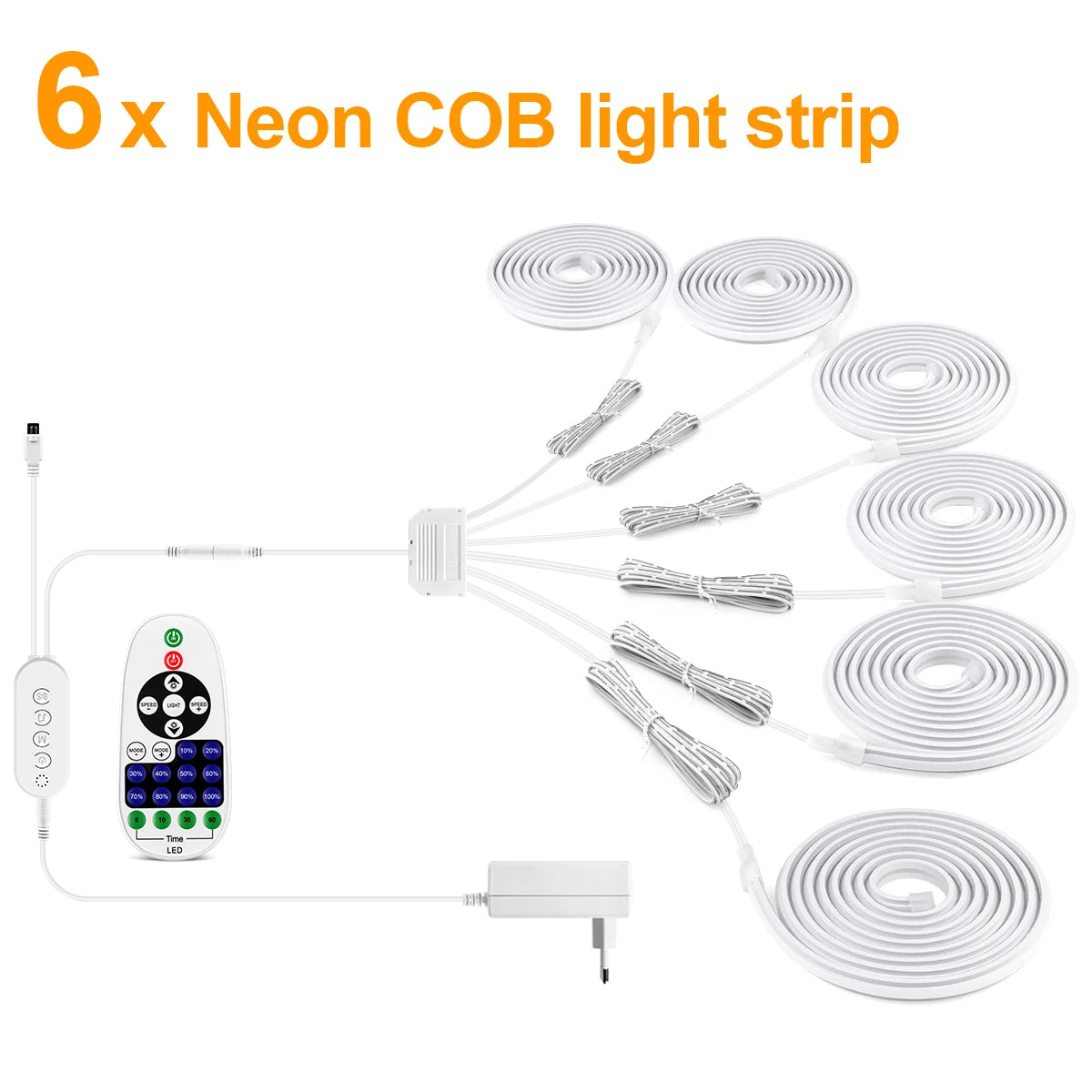 Bluetooth Dimmable COB LED Neon Strip Light – Waterproof Flexible Ambient Room Lighting