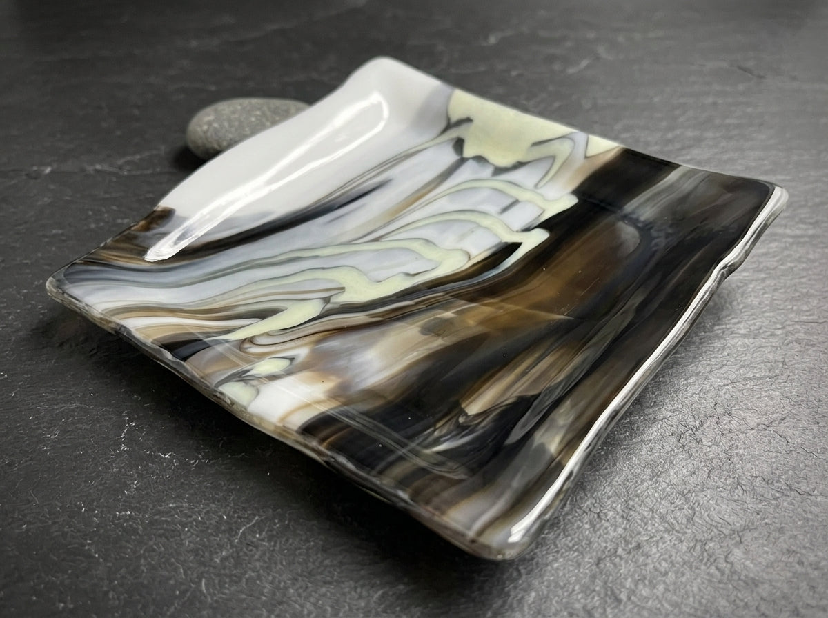 Artisan handmade fused glass platter