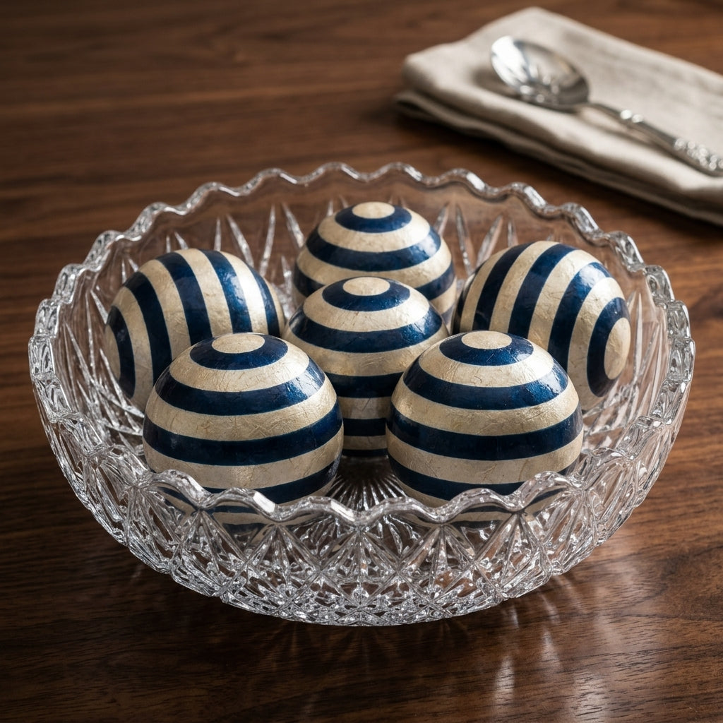Capiz shell decorative ball set of six