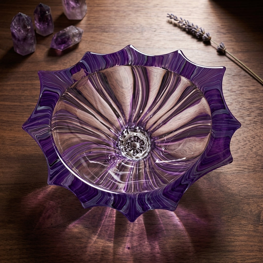 Decorative purple Bohemian crystal vase