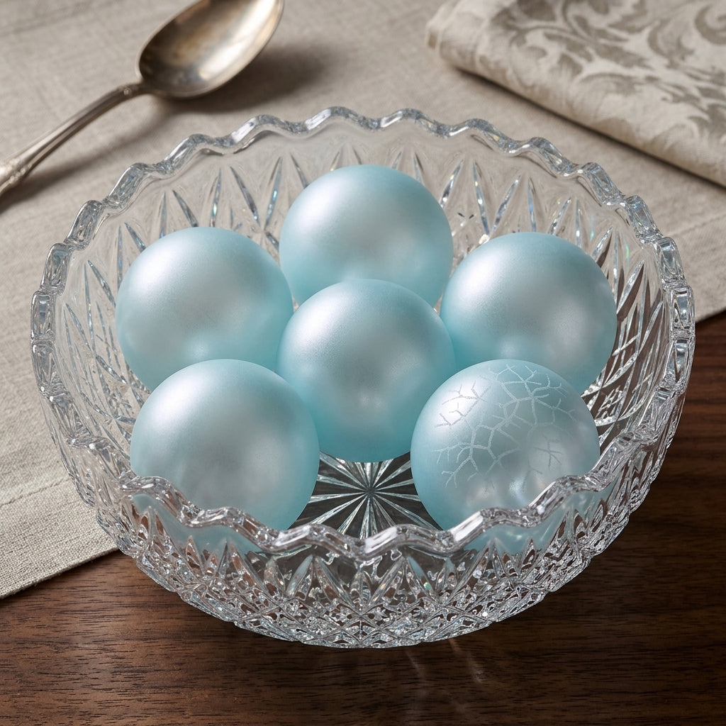 Handcrafted frosted glass decorative orbs