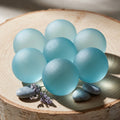 Frosted recycled glass decorative balls set of six