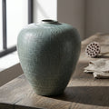 Modern reactive glazed ceramic vase